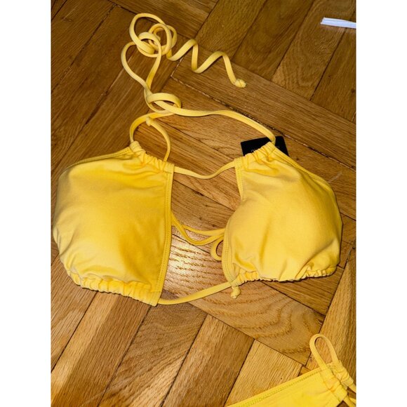 Fashion Nova Yellow See You Next Summer Bikini XL Sexy Beach Pool Swimsuit Y2K‎ - Picture 7 of 9
